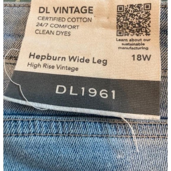 NWT DL1961 Hepburn Wide Leg High Rise Jeans size 18W - Picture 7 of 10